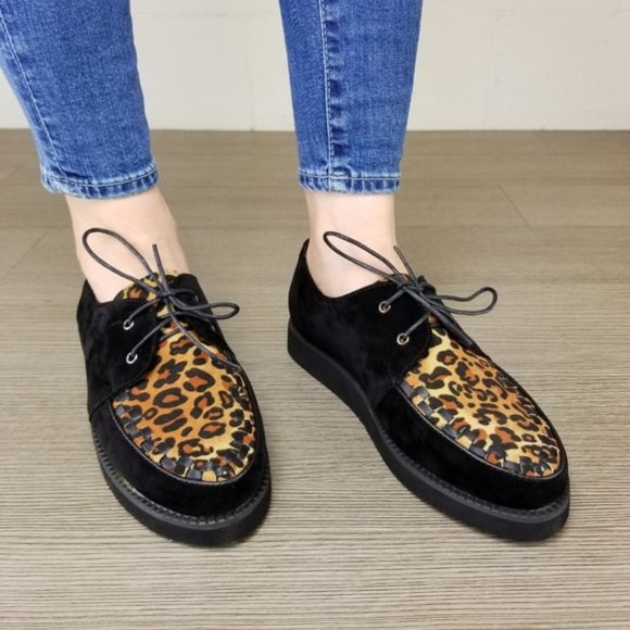 Black & Leopard Creeper Sneaker With Black Sole - Picture 7 of 7